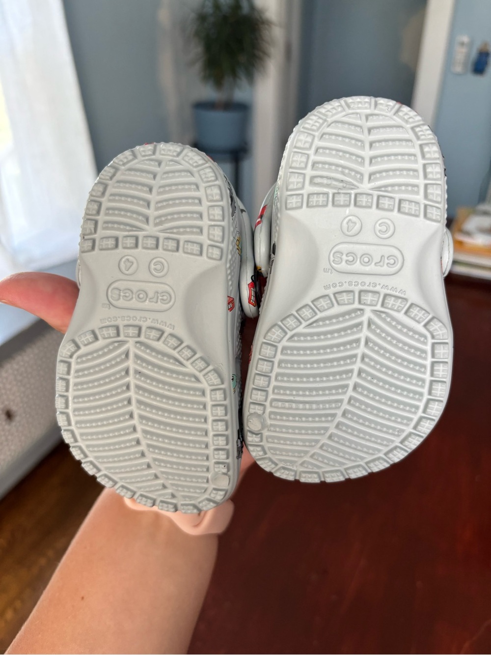 CROCS Kids White Printed Classic Clog